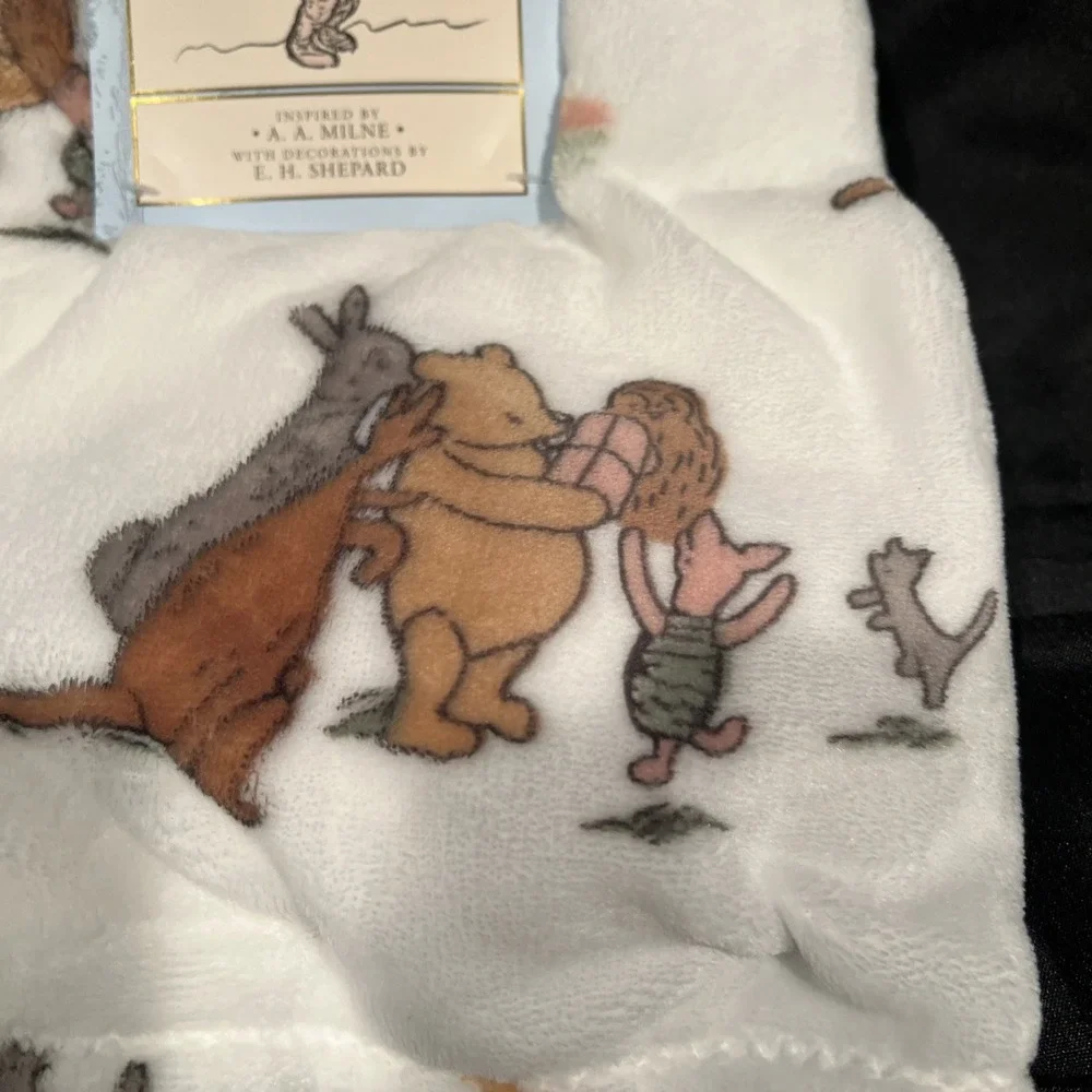 New- Soft Plush Fleece‎ CLASSIC POOH & EYEORE FRIENDS Baby BLANKET 30x40